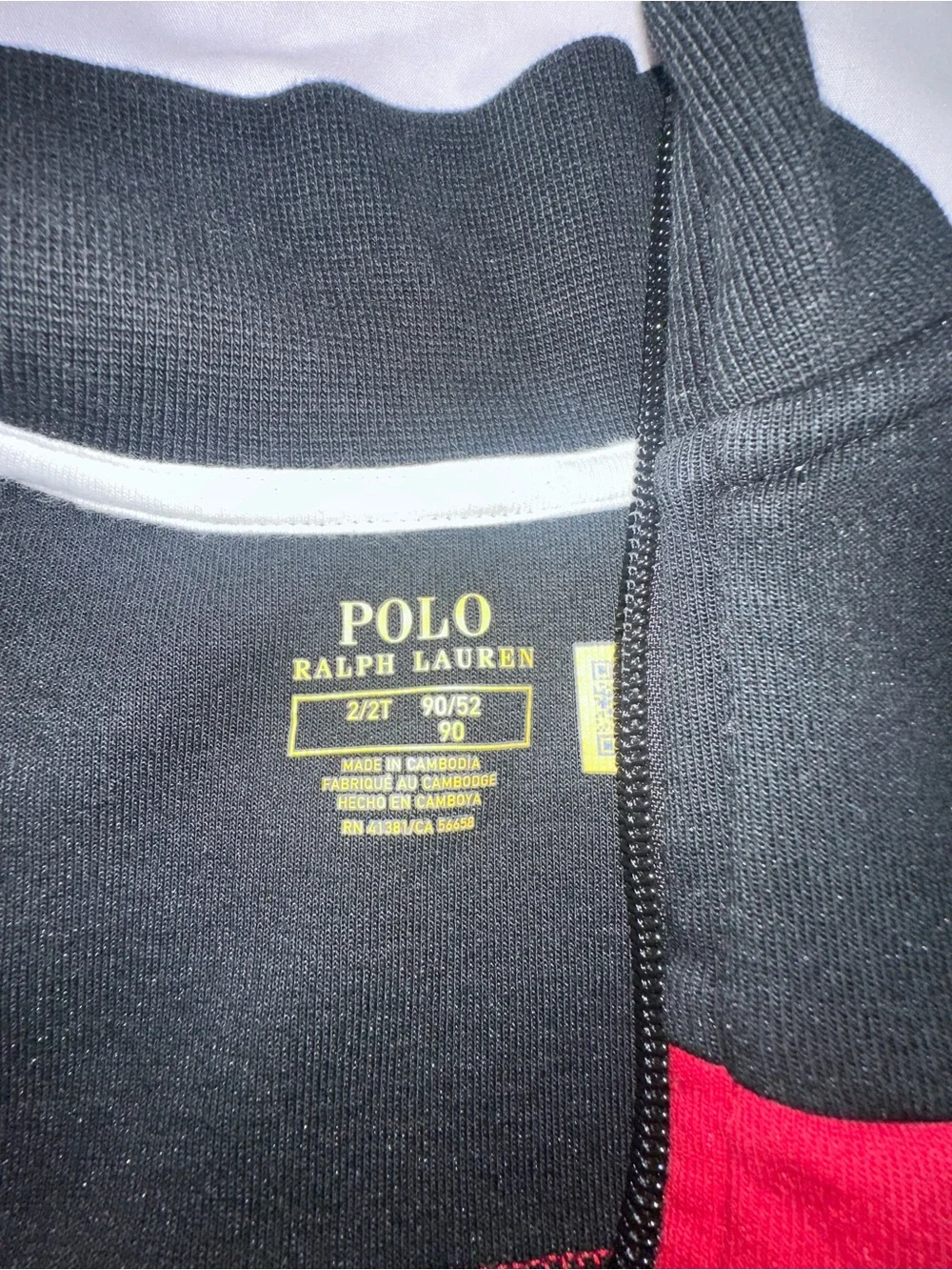 Polo by Ralph Lauren Black Jacket with Red and White Stripes